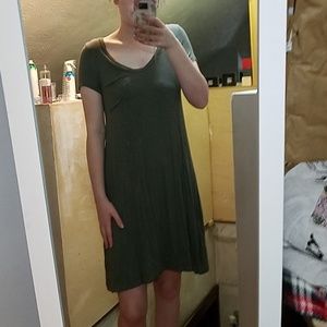 Army green swing dress